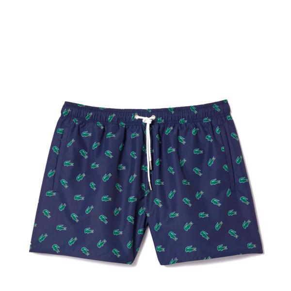 Lacoste Crocodile Print Swimsuit , Navy blue, Size  - Ref.