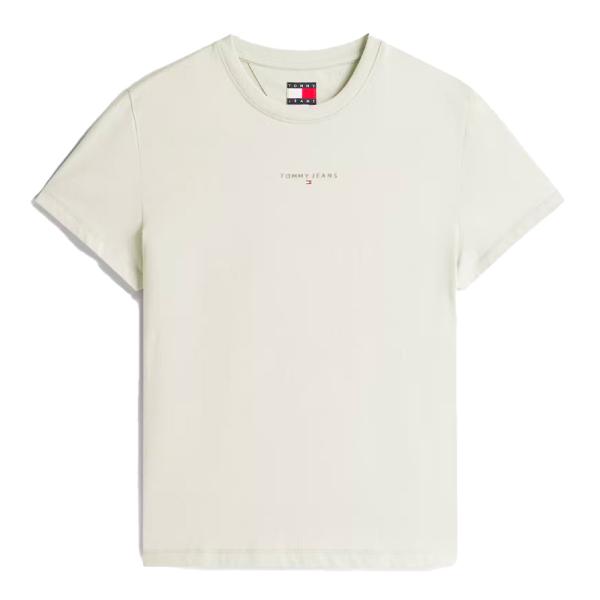 Tommy Hilfiger  Camisetas, tops y polos Verde - Camiseta de cuello redondo con logo lineal - XS - Ref.