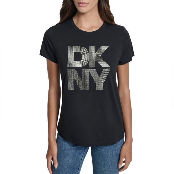 Dkny  T-shirt, top e polo Nero - T-SHIRT CON METALLO IMPILATO - M - Ref.
