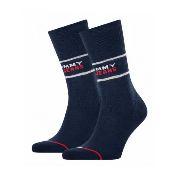 Tommy Hilfiger  Calcetines Bleu marine - 2 paires de chaussettes hautes unisexes - 35/38 - Ref. 701218704