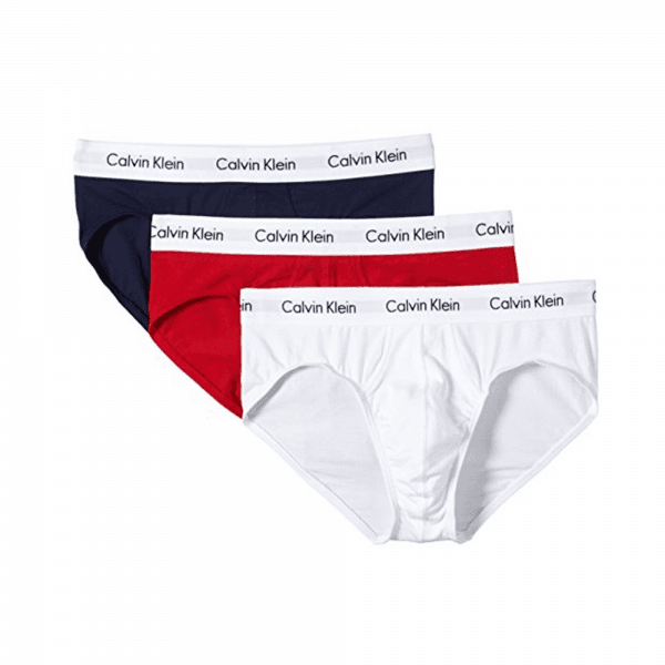 Calvin Klein Underwear  Escorregar Branco, Azul marinho, Vermelho - Pack de 3 slips - cotton stretch - eu - Ref.