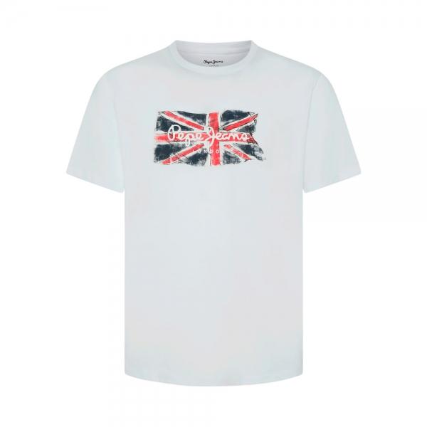 Pepe Jeans  Camisetas e camisas Branco - CAMISETA FIT REGULAR LOGO UNION JACK - XL - Ref.