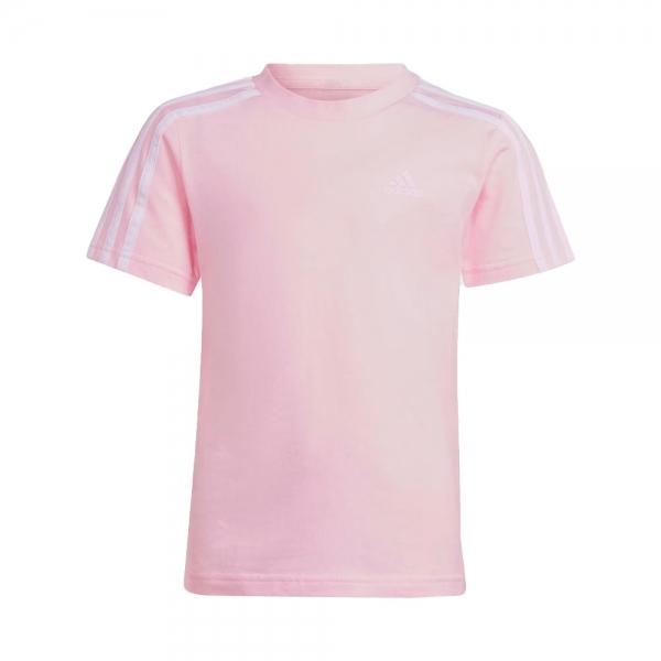 Adidas  Abbigliamento sportivo Rosa - T-SHIRT DA BAMBINO ESSENTIALS 3 STRISCE - 128 - Ref.