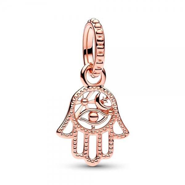 Pandora PROTECTIVE HAMSA PENDANT CHARM 789144C00, Pink gold - Ref.
