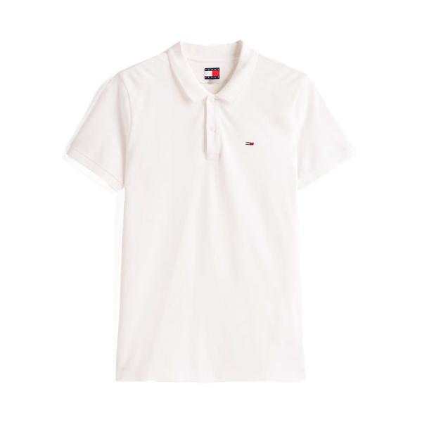 Tommy Hilfiger  Polos Blanc - POLO COUPE SLIM AVEC PATCH LOGO - XXL - Ref.