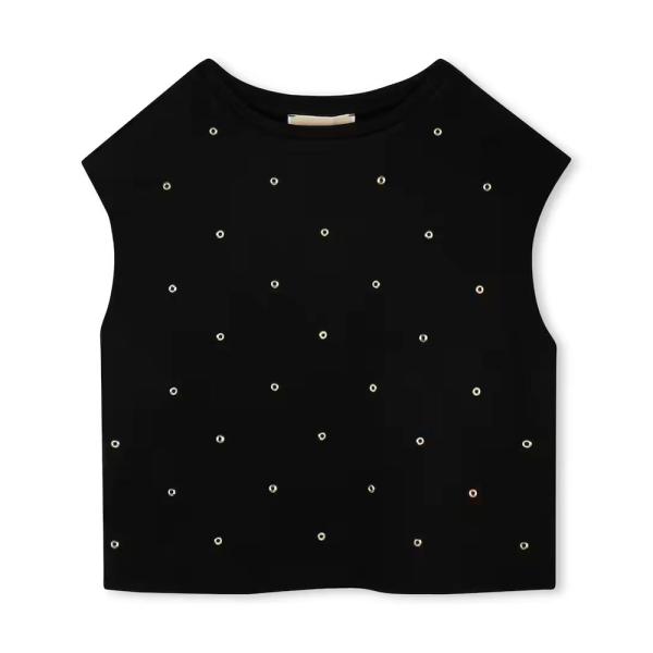 Michael Kors  Magliette Nero - T-SHIRT CON OCCHIELLI METALLICI PER BAMBINI - 14A - Ref.