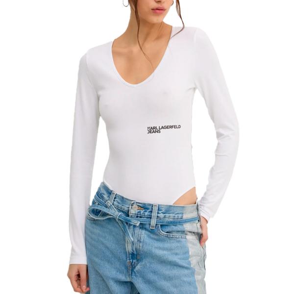 Karl Lagerfeld Jeans  T-shirt, top e polo Bianco - BODY A MANICHE LUNGE KLJ - XS - Ref.