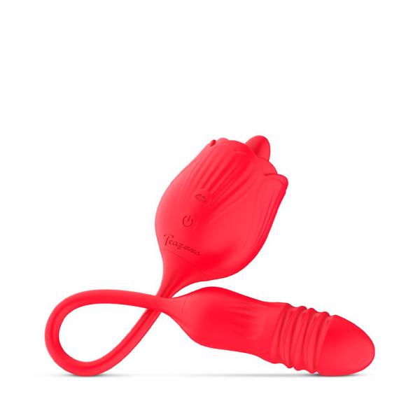 Edc Teazers Rose Vibrator with Thrusting Dildo - U - Ref.