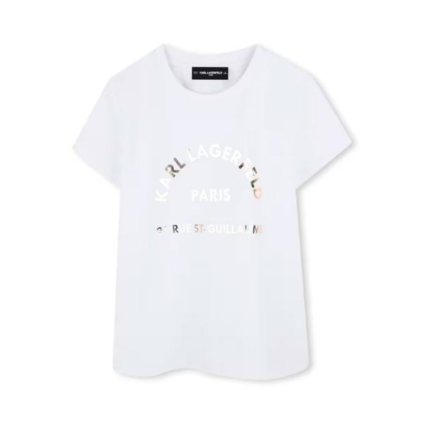 Karl Lagerfeld  Magliette Bianco - T-SHIRT PER BAMBINI EFFETTO METALLICO - 16A - Ref.