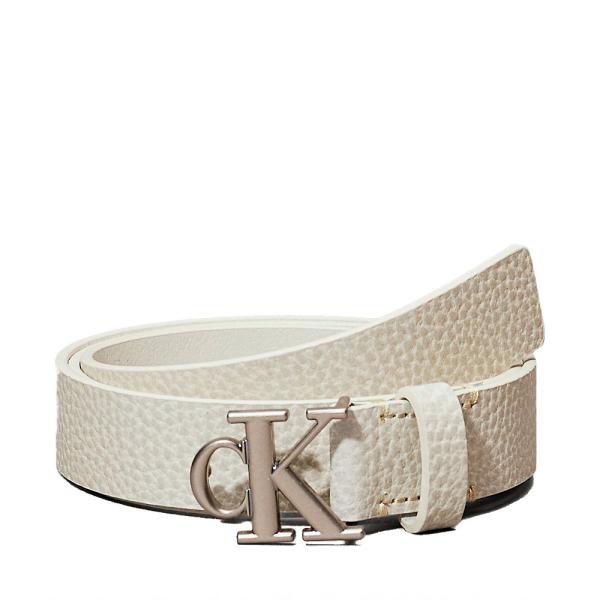 Calvin Klein Cintura in pelle con logo - 95 Bianco- Ref.