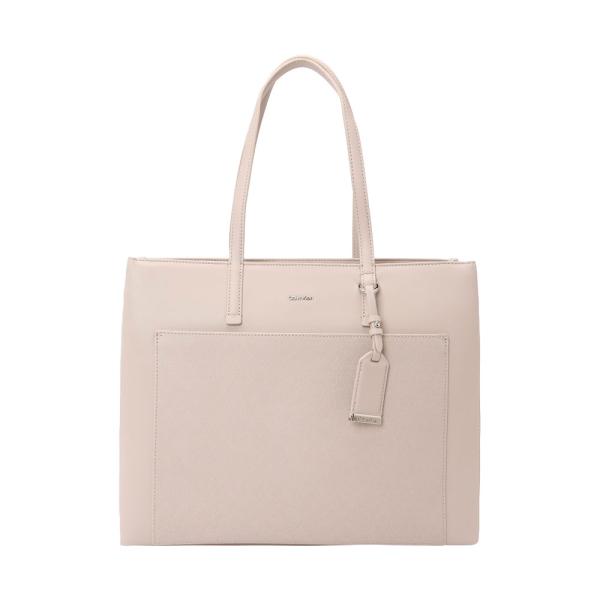 Calvin Klein MUST MEDIUM SHOPPER BAG WITH POCKET, Beige - Ref.