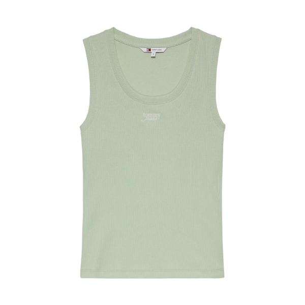 Tommy Hilfiger  T-shirt, top e polo Verde - T-shirt senza maniche slim fit con logo - L - Ref.