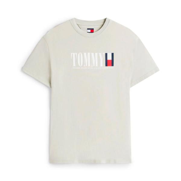 Tommy Hilfiger  Magliette Grigio - T-shirt girocollo con logo - XL - Ref.