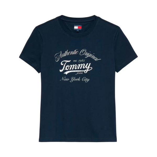 Tommy Hilfiger  T-shirts, hauts et polos Bleu marine - T-SHIRT À LOGO ESSENTIEL RÉGULIER - XS - Ref.