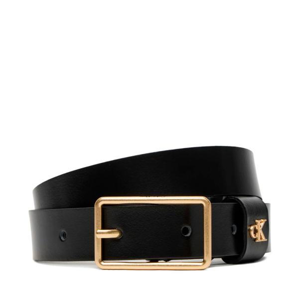 Calvin Klein CINTURÓN SQUARE BUCKLE - 80 Negro- Ref.