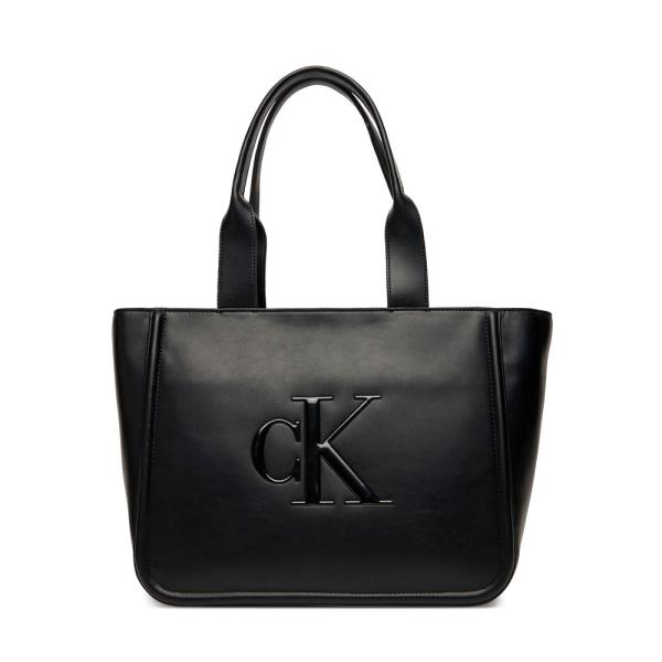 Calvin Klein Monogram-engraved tote bag, Black - Ref.