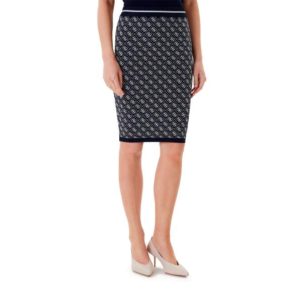 Guess  Vestiti blu navy - Gonna midi in maglia con logo 4G - M - Ref.