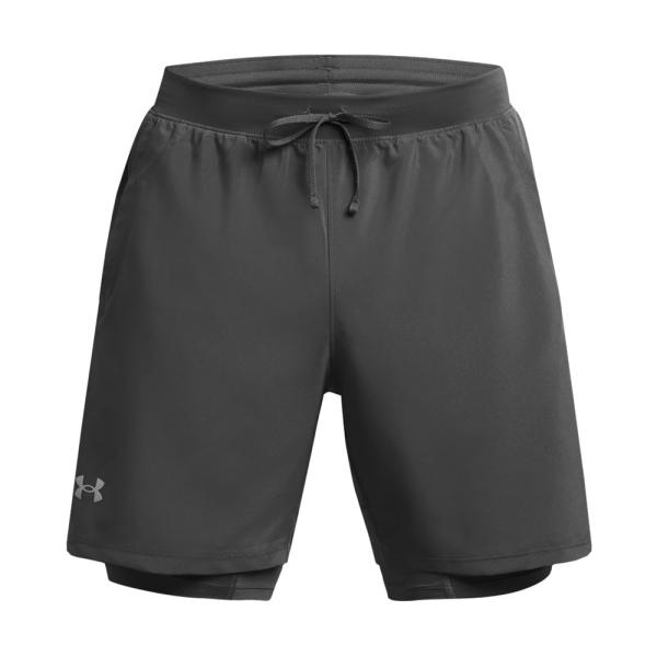 Under Armour UA Launch 2-in-1 18cm Shorts , Grey, Size  - Ref. 1382641
