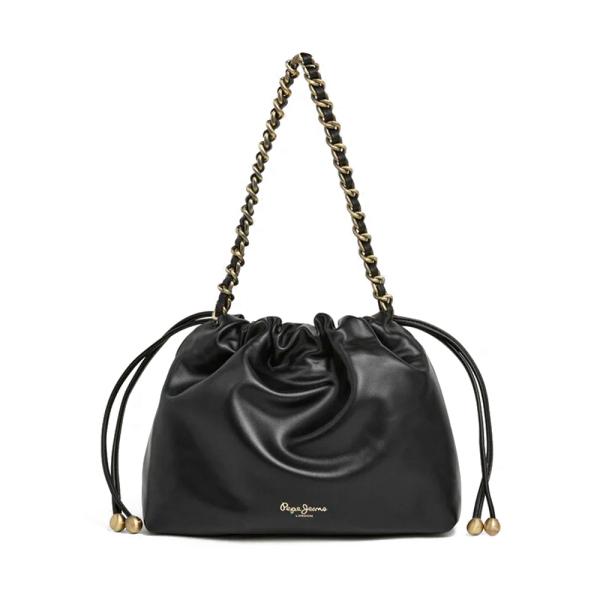 Pepe Jeans faux leather hobo bag, Black - Ref.
