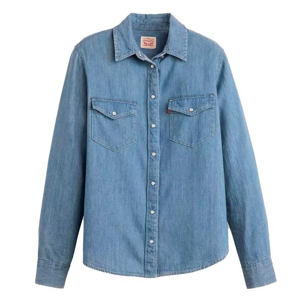 Levi's  Bluse e blouson Blu - Camicia iconica in lino e denim stile western - L - Ref.
