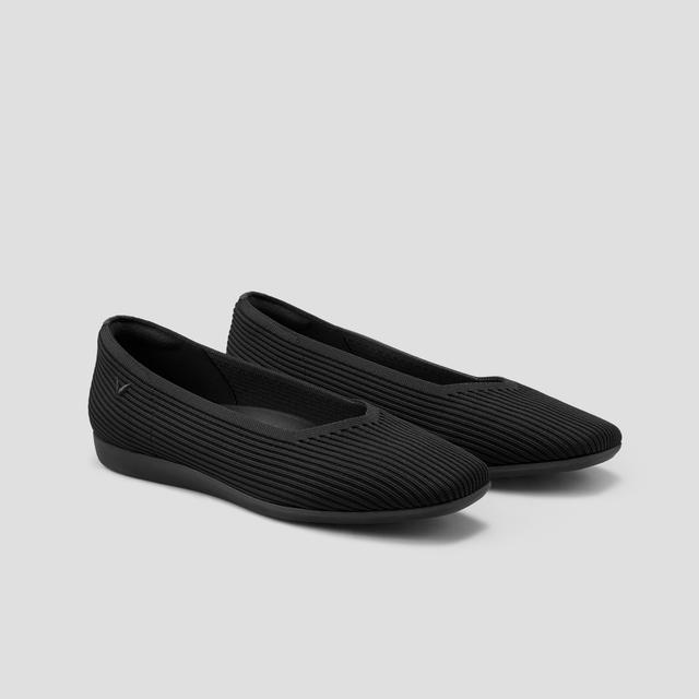 VIVAIA Lightweight Square-Toe V-Cut Flats (Margot Walker)|BLACK|US 5.5