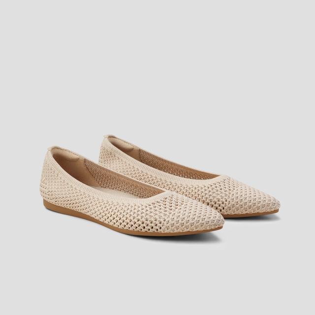 VIVAIA Pointed-Toe Breathable Mesh Ballet Flats (Aria 5°)|ALMOND MESH|UK 8.5