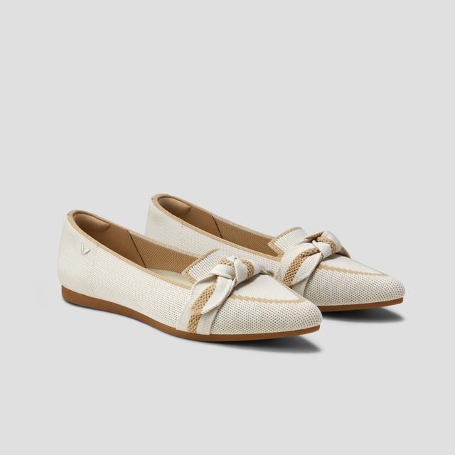 VIVAIA Pointed-Toe Bow Loafers (Michelle 2.0)|IVORY NUDE|EU 43