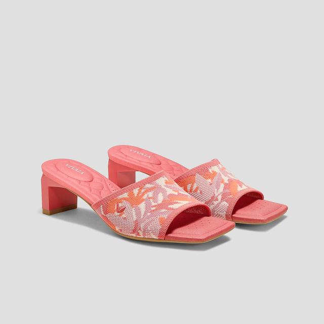 VIVAIA Square-Toe Block Heel Sandals (Juliet Pro)|CORAL TROPICAL|EU 38