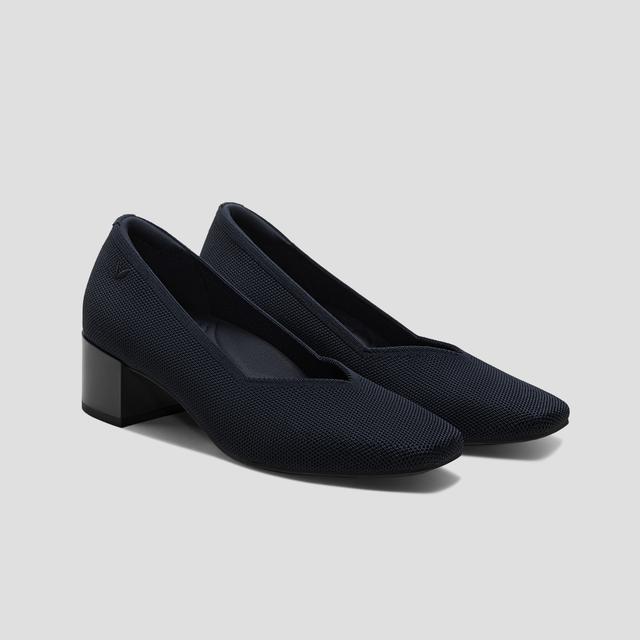 VIVAIA Square-Toe Stress Free Chunky Heels (Megan)|NAVY|UK 6