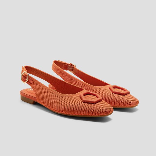 VIVAIA Mini Square-Toe Slingback Sandals (Kalina)|APRICOT|EU 43