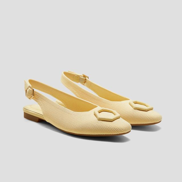 VIVAIA Mini Square-Toe Slingback Sandals (Kalina)|BUTTER YELLOW|UK 8.5