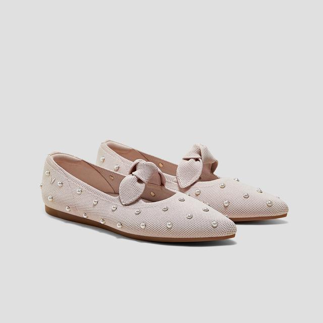 VIVAIA Pointed-Toe Bow Flats (Addriane)|BALLET BLUSH PEARLS|EU 39.5