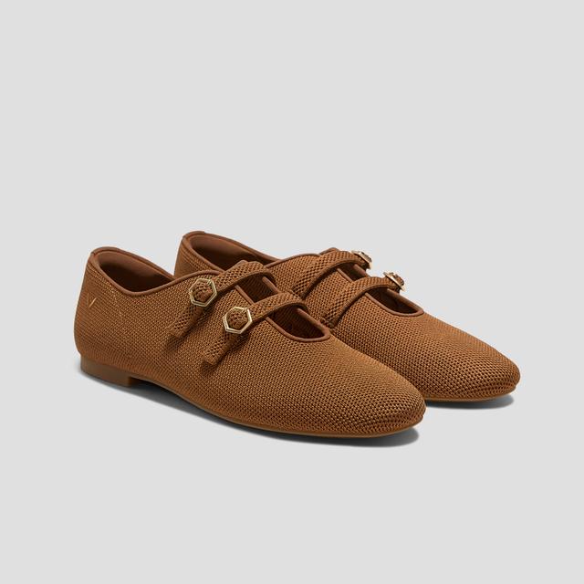 VIVAIA Twin-Strap Flats（Natalie）|CARAMEL|5.5-6