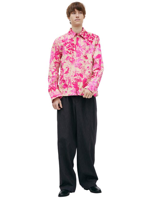Dries Van Noten Pink monoprint shirt