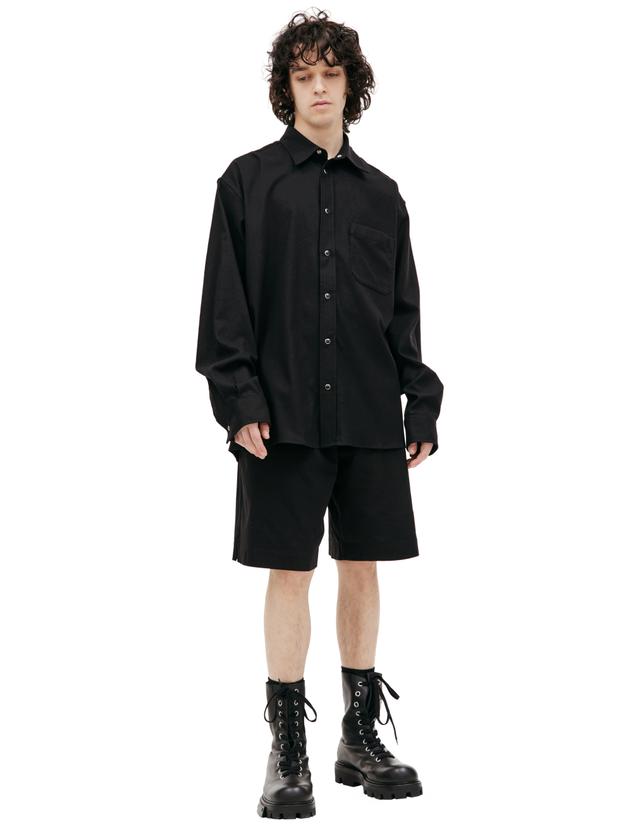 VTMNTS French Minimalist Black Cotton Shirt | SV77