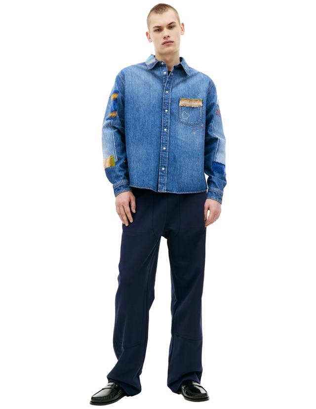 Marni Artistic Denim Patchwork Shirt in Italian Cotton