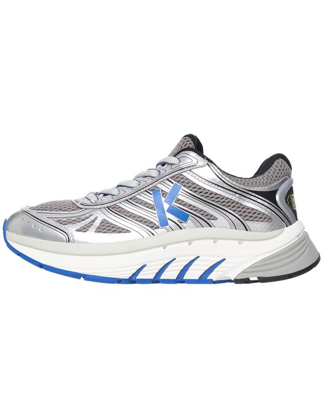 KENZO Silver Logo Reflective Sneakers Italian Athletic Shoes