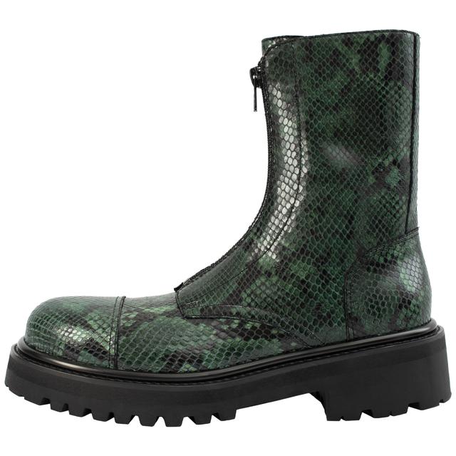 VETEMENTS French Leather Combat Boots with Side Zip