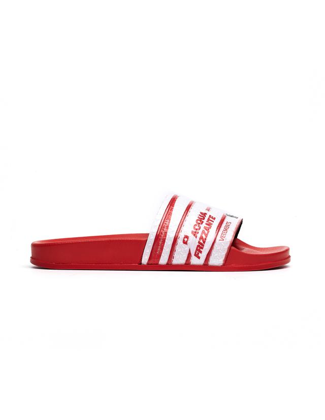 Vetements Red Printed Polyurethane Slides | French Made