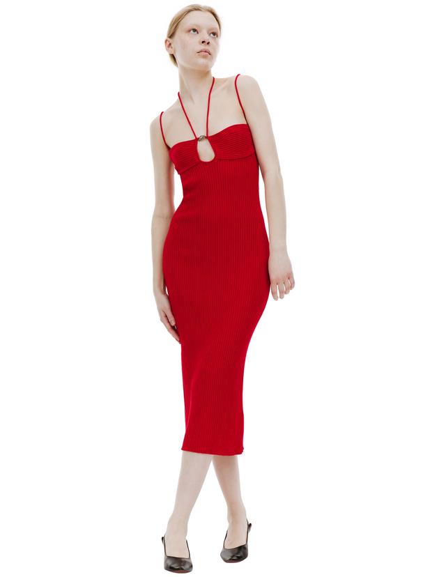 Blumarine Ribbed knit midi dress