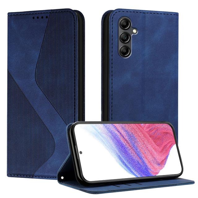 For Samsung Galaxy A15 4G / Galaxy A15 5G Phone Cover Skin-touch Feel Leather Wallet Case with Stand - Blue
