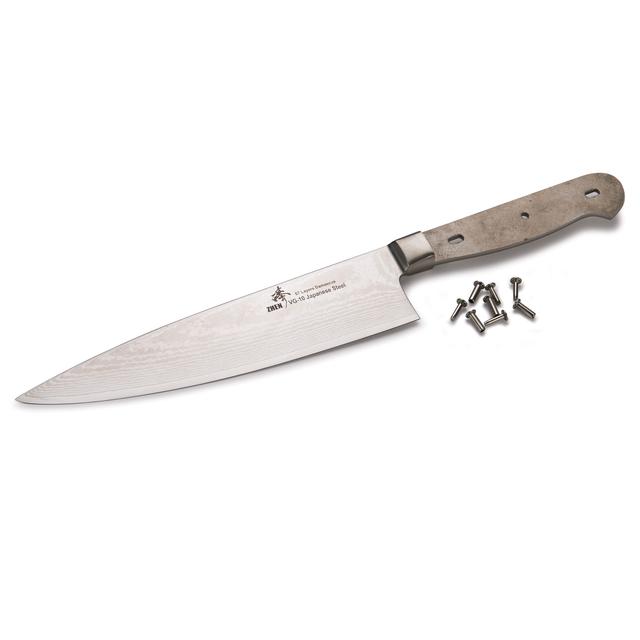 ZHEN Chef Knife for Cutting Fruits Vegetables and Meat - 12-3/4" - Damascus - Unfinished Kit