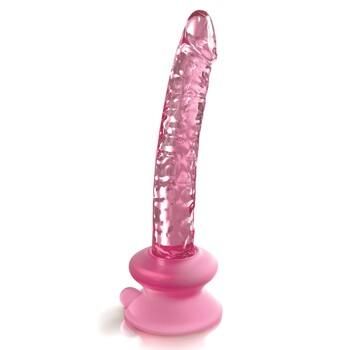 Icicles Realistic Pink Glass Dildo With Suction Cup