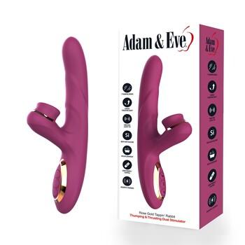 Adam & Eve Rose Gold Tappin' Thumping and Thrusting Dual Stimulating R