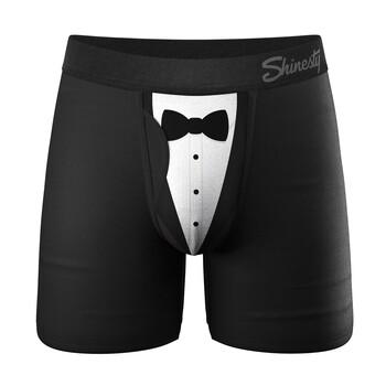 Shinesty Black Tuxedo Ball Hammock Boxer Brief