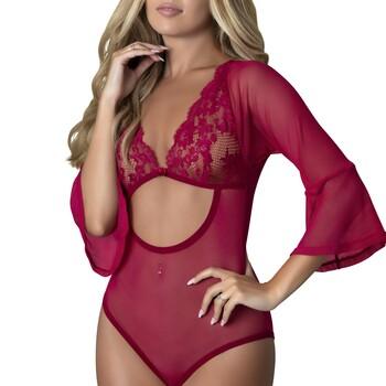 Black Cherry  3/4 Sleeve Playsuit