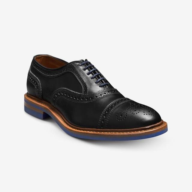 Allen Edmonds Strandmok Cap-toe Oxford with Dainite Rubber Sole in Black Chromexcel Leather, size 10.0 E