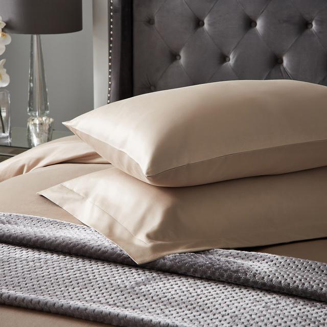 Hotel Living 1000TC Pair of Housewife Pillowcases Flax