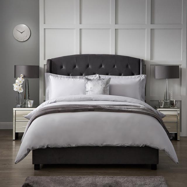 1000TC King Duvet Cover Ice Grey