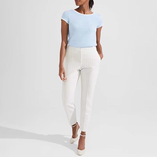 Hobbs London Ecru Sherry Stripe Trousers - Size 12